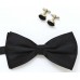 Set papion si butoni negru VITTORE